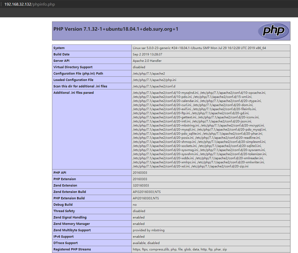 phpinfo